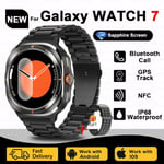 Samsung Galaxy Watch 7 Ultra Uusi Gps Track Smart Watch Miesten Amoled Aina Näyttö Kello Bt Talk Nfc Urheilu Älykellot Naiset_Black steel strip_Galaxy Watch 7 Ultra