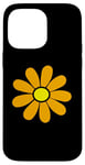 Coque pour iPhone 14 Pro Max Happy Orange Daisy, style hippie rétro des années 60 et 70