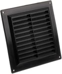 150x150mm Grille de Ventilation avec Moustiquaire - Grille D'aération - Plastique ABS Noir