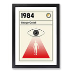 Big Box Art Book Cover 1984 George Orwell Framed Wall Art Picture Print Ready to Hang, Black A2 (62 x 45 cm)