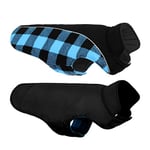 CITÉTOILE Manteau Chien Coupe-Vent, Manteau Veste pour Chien d'hiver Réversible, Veste d'hiver Chaud pour Chiens Petit Moyen Grand avec Harnais Trou, Réfléchissants, Manteaux Polaire Chien, Bleu, L