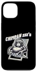 Coque pour iPhone 13 Jeu de mots drôle de singe chimpanzé « Chimpan-zzz »