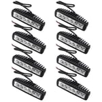 Swanew 8PCS 18W Phare de Travail Carre a Leds Angle 60 dc 12V-24V Quad Camion Bateau Tracteur Offroad Impermeable