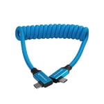 KONDOR BLUE COILED USB-C 3.2 RIGHT ANGLE 30-60CM