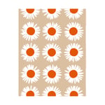 Marimekko Auringonkukka tyg för utomhusbruk Beige-Off white-tomato red