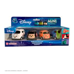 BANDAI Mini Cutes Cars AR79361 Lot de 4 véhicules à Friction de 6 cm, Jouet Disney Minnie, Olaf, Nemo, Alien, véhicules Multicolores de Personnages préférés