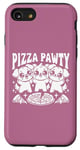 Coque pour iPhone SE (2020) / 7 / 8 Pizza Party Pizza Pawty Three Dogs Funny Pun amoureux des chiens