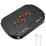 OBEST Digital Kitchen/Coffee Scale with Timer, Espresso/Food Weight Scale 0.1g Precision measurement Electronic Cooking Scale, LED Hidden Screen USB Rechargeable Temperature Resistant Kitchen Scale