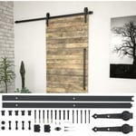 Kit de quincaillerie de porte coulissante 183 cm Acier Noir - The Living Store