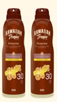 2x Hawaiian Tropic Sun Protective Dry Oil SPF30 Spray, Coconut & Mango 180ml