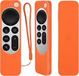 Housse Coque En Silicone Pour 2022 Apple 4K Tv Série 6 Télécommande,Étui De Protection Pour Apple Tv Siri Deuxième Génération Télécommande Antidérapant Antichoc Lavable¿Orange)