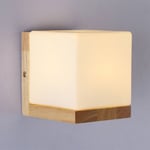 Applique Murale Cube Moderne Lampe Murale Minimaliste En Bois, Pour Chambre à Coucher, Bureau, Salon, Balcon, Escalier