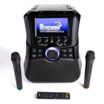 Mr Entertainer Megabox Portable Karaoke Machine with Screen. CDG/DVD/MP3G/USB. Includes 200 Song Family Party Pack & 2 Wireless Microphones