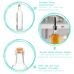 Olive Oil Pourer Bottle with Cork Lid Kitchen Vinegar Drizzler Dispenser 500ml