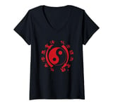 Womens Bruce Lee Jeet Kune Do Chest Emblem V-Neck T-Shirt