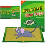 Piege a Souris Rat Colle Collant 22 Pièces Pièges à Souris Attrape Anti Souris Rat Glue Plaque Collante Piège Souris et à Rats Puissant Mouse Trap Mulot Exterieur Efficace Interieur