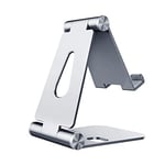 AISENS MS2PM-086 Support de Table réglable de Taille M (2 pivotes) pour TÉLÉPHONE/Tablette, Argent