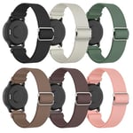 MoKo 6Pack Stretchy Nylon Watch Bands Compatible with Garmin Venu 2S/Venu 3S/Vivoactive 4S/Vivomove 3S/Forerunner 255S/255S Music/Forerunner 265S, 18mm Elastic Adjustable Strap, Multi Color