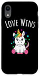 Coque pour iPhone XR Mois de la fierté LGBTQ Gay et Lesbian Unicorn Love Wins