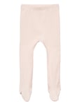 Baby Rib Tights W. Feet Bottoms Trousers Pink Copenhagen Colors