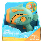 BLUE SKY - Pistolet À Bulles - Bulles de Savon - 042775 - Vert - Sonique et Lumineux - Plastique - 20 cm x 17 cm - Jouet Enfant - Jeu de Plein air - Jeu D'Été - À Partir de 3 Ans