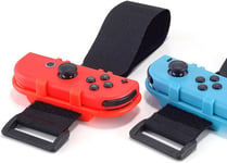 2 Pack Bandes De Poignet Pour Le Jeu De Danse 2022 2021 2020 2019 & Zumba Burn It Up Pour Switch/Switch Oled Joy-Con, Sangle Élastique Réglable, Accessoires Pour Manette Switch (Rouge & Bleu)