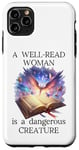 Coque pour iPhone 11 Pro Max A Well Read Woman is a Dangerous Creature Womens Floral Book