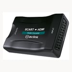 SCART INPUT TO HDMI OUTPUT CONVERTER UPSCALER + USB LEAD + 1 metre HDMI LEAD