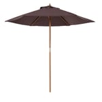 2.5m Wood Garden Parasol Sun Shade Patio Outdoor Wooden Umbrella