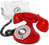 Telephone Fixe Vintage/Telephone Filaire Vintage/Telephone Retro/Telephone Fixe Retro/Telephone Fixe avec Fil/Telephone Vintage Retro/Telephone Rouge