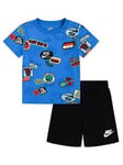 Nike Infant Boys All Over Print Short Set - Black