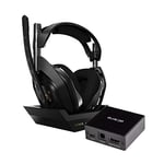 ASTRO Gaming Logitech G A50 Wireless Headset+Gaming Charging Station, 4th Generation, Dolby & apter for PS5, Enables full Game : Voice Balance, 4K HDMI Audio Extractor