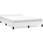 Lit double - 140x200 cm, Lit adulte et enfants, Cadre de lit avec tête de lit sans matelas blanc FR570829 Maison Chic