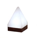 Himalaya Sel Dreams – Lumineux USB Cristal Pyramide White Line avec Socle en Bois, avec USB LED électronique, pour Ordinateur et Ordinateur Portable