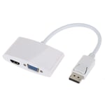 GRTVF DisplayPort to HDMI VGA 2 in 1 Adapter Converter 4K Compatible for Apple Mac Book Air MacBook Pro to VGA HDMI, Surface Pro, Surface Book Laptop, Surface Studio and More (Color : White)