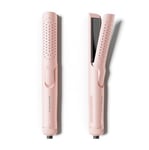 Wavytalk Fer à lisser, Airflow Styler avec de l'air de refroidissement à 360° pour fixer les boucles plus rapidement, Lisseur et boucleur 2 en 1, rose, chauffage en 30 secondes