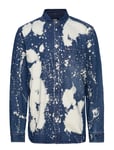 WeSC Olavi Denim Shirt Skjorta Casual Blå [Color: BLEACH SPLATTER DENIM ][Sex: Men ][Sizes: S,M,L ]