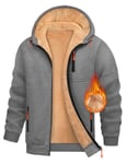 Nadeer Sweat à Capuche Zippé Homme Hiver Chaud Veste à Capuche Manches Longues Polaire Hoodie Sweatshirt avec Poches Casual Sportswear