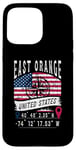 Coque pour iPhone 15 Pro Max East Orange Drapeau des États-Unis Coordonnées GPS East Orange