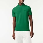 Lacoste Mens Regular Fit Paris Stretch Piqué Polo Shirt in Green material_cotton - Size Small