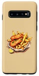 Coque pour Galaxy S10 Fish and Chips Food Lover Dessin Unique Vintage Hommes Femmes