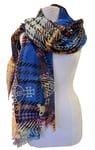 Vivienne Westwood Scarf Mc Andy Blue Wool and Silk Orb Wrap Shawl New