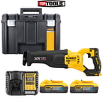 DeWalt DCS386H2T 18V XR BL Reciprocating Saw + 2 x 5Ah Batteries, Charger & Case