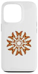 Coque pour iPhone 13 Pro Petit papillon – Motif floral mandala orange