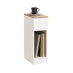 SoBuy Table de Chevet avec Tiroir, Table de Nuit, Chevet de Lit, Table de canapé, Table d'Appoint, Meuble de Nuit, Rangement pour Salon et Chambre, Blanc, L20xP35xH60 cm, FBT111-WN