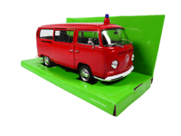 Volkswagen Combi T2 Bus Pompier - 1/24 Welly Diecast Voiture Miniature 22472GF