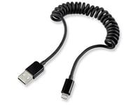 N/A Spiralkabel [1X Usb 2.0 Stik A - 1X Apple Lightning-Stik] 0.95 M Sort Renkforce