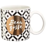 DRAEGER PARIS | Mug Black & Gold porcelaine fine "Beau gosse" | Mug humour pour Collègue, pour lui, Ami, Frère, Homme | Mug et tasse à café avec Coffret Cadeau