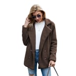 BALALALA Manteau Femme Casual Chaud Peluche Oversize Manches Longues Veste Cardigan Bouton Blouson Devant Ouvert Poches Coton Outwear Automne Hiver