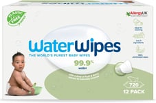 WaterWipes Plastic-Free Textured Clean, Toddler & Baby Wipes, 720 Count 12 99.9%